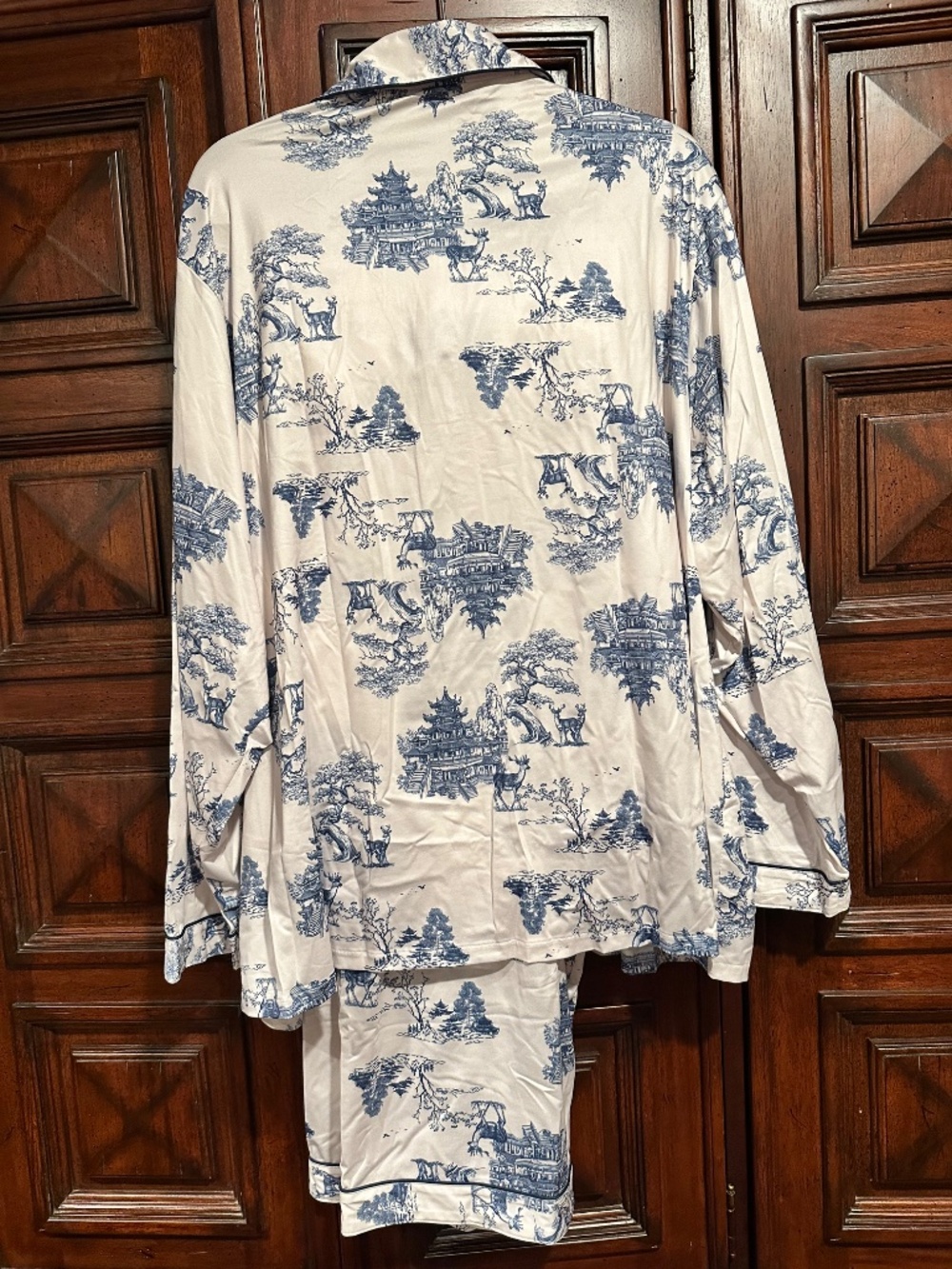 Pajama Set size 4XL 4X So Cute LONG SLEEVE & PANTS ASIAN THAI PAGODA DEER TOILE - Picture 8 of 10